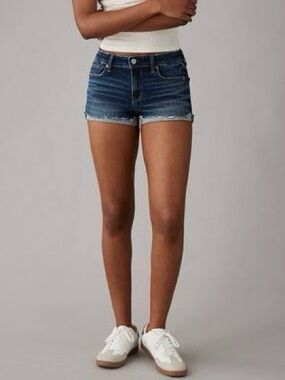 American Eagle Dark Wash Mid Rise Shorts Jean